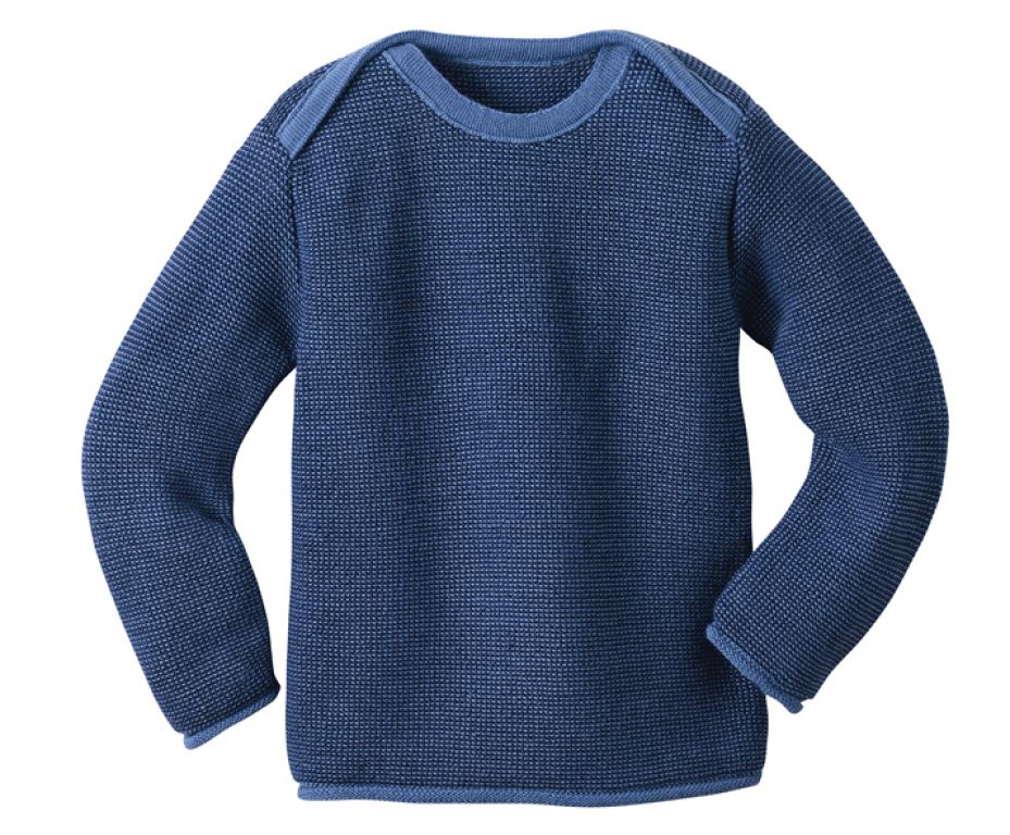 Melange-Pullover blau