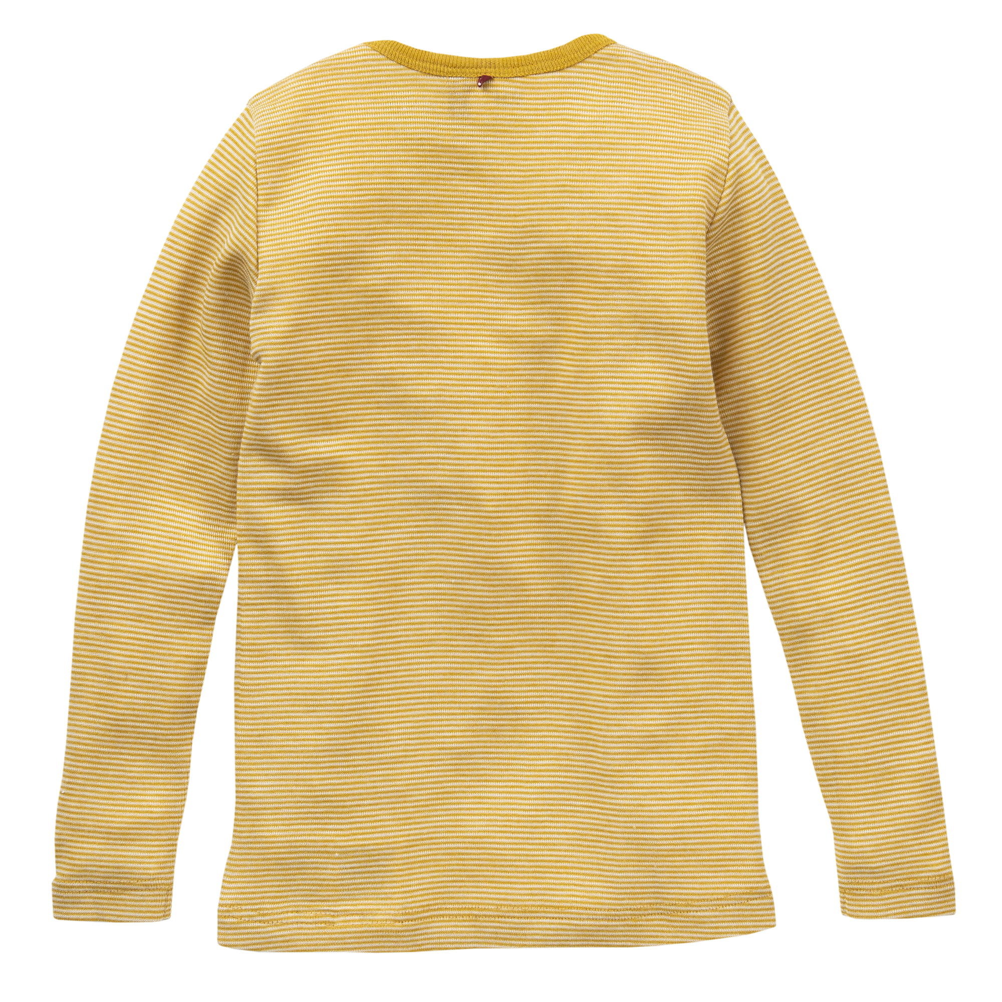 Shirt langarm Wolle/Seide geringelt gelb