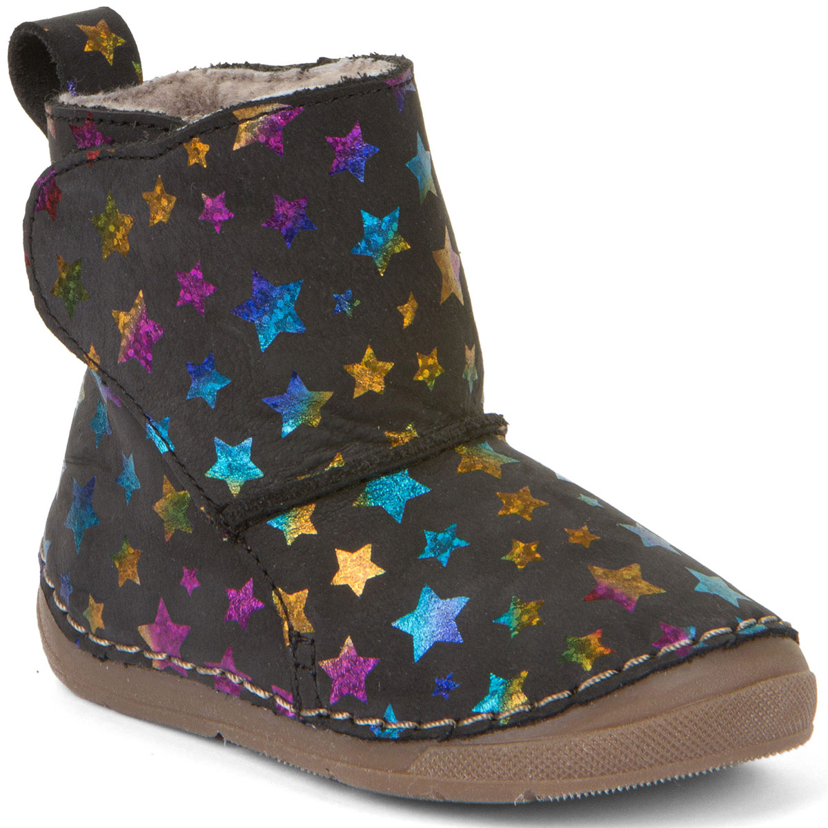 Paix-Winter Boots Lammfell black stars