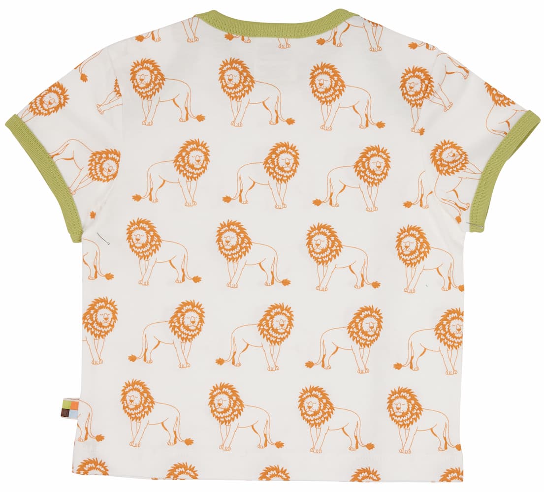 T-Shirt m. Print Löwen carrot