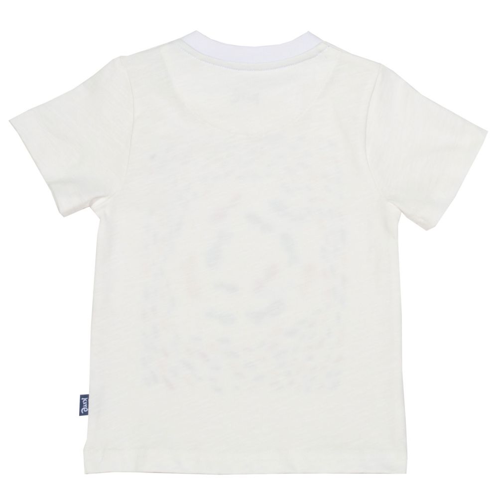 T-Shirt Fischschwarm Slub weiß