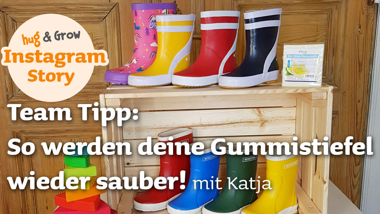 Kinder (barfuß-)Gummistiefel reinigen