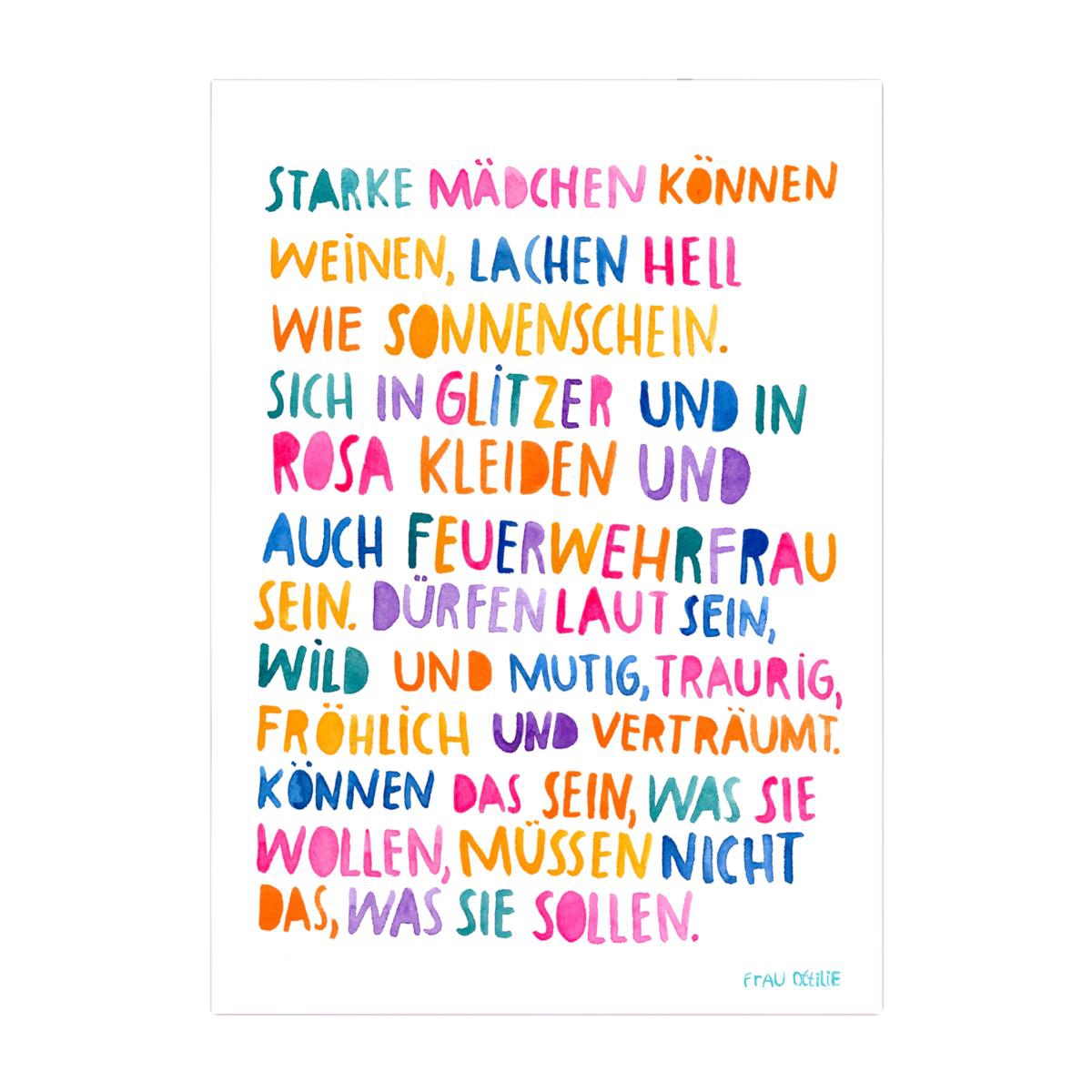 Poster A4 Starke Mädchen