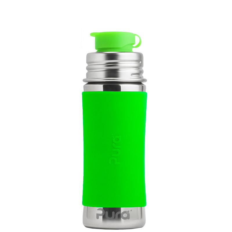 Pura Sportflasche 325ml mit Sleeve grün