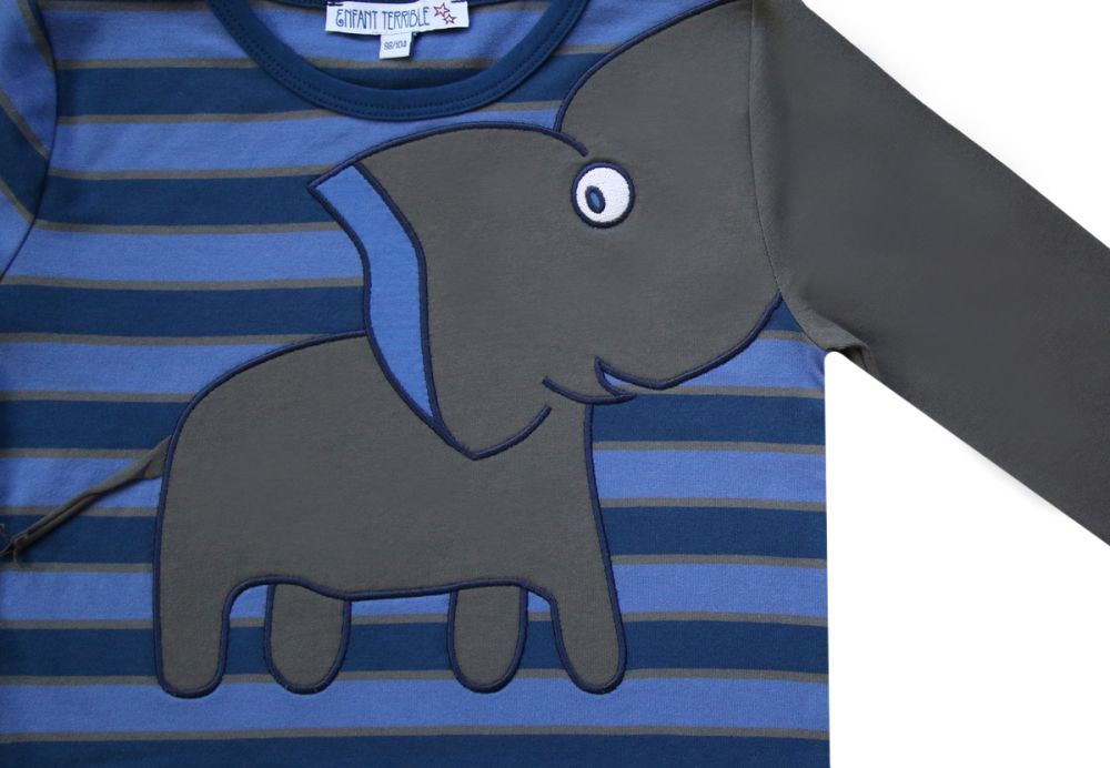 Shirt langarm Elefant gestreift