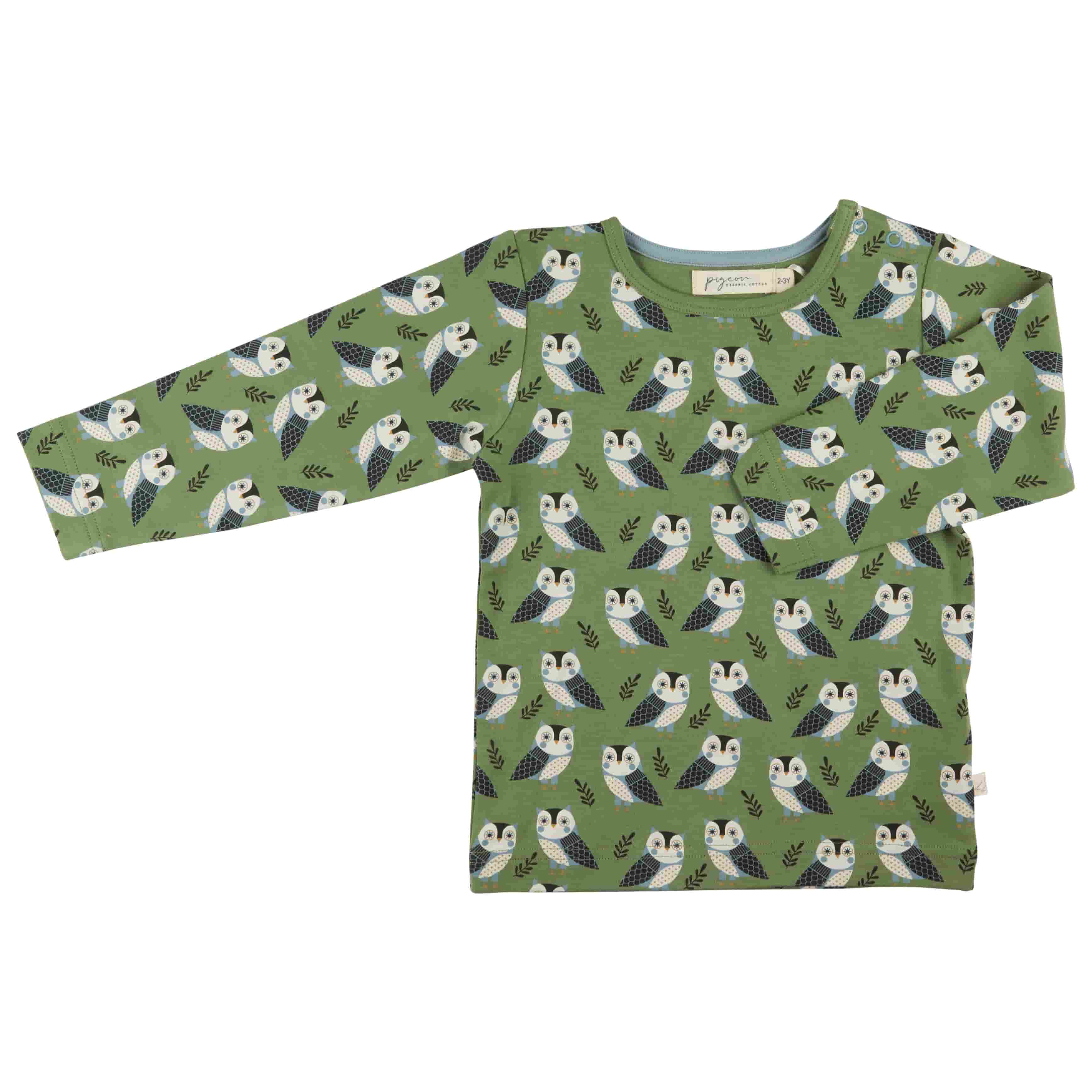 Shirt langarm Owl Green