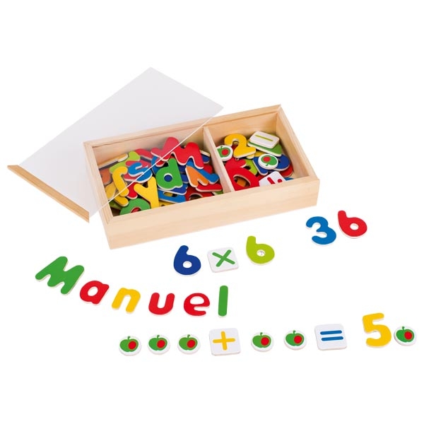 Magnetspiel Alphabet und Zahlen bunt