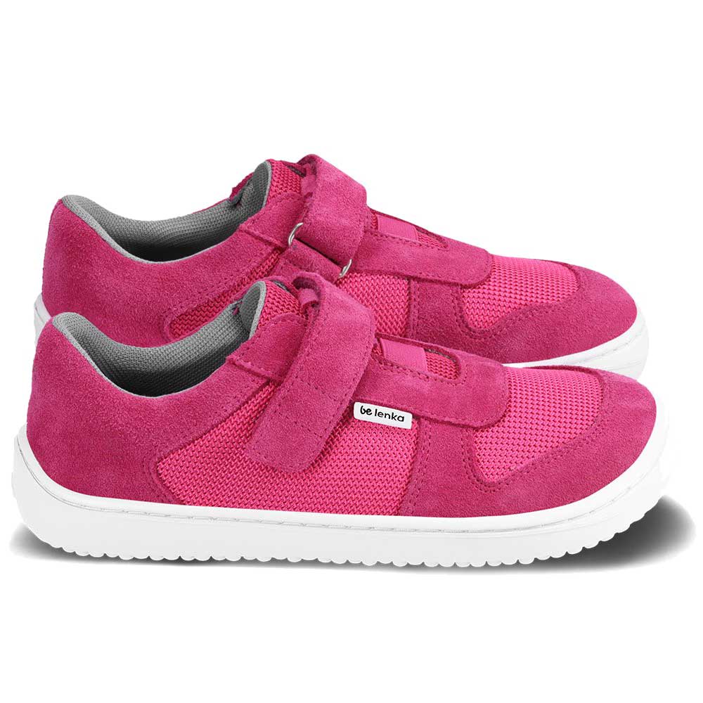 Barfuß Sneaker Joy Dark Pink & White