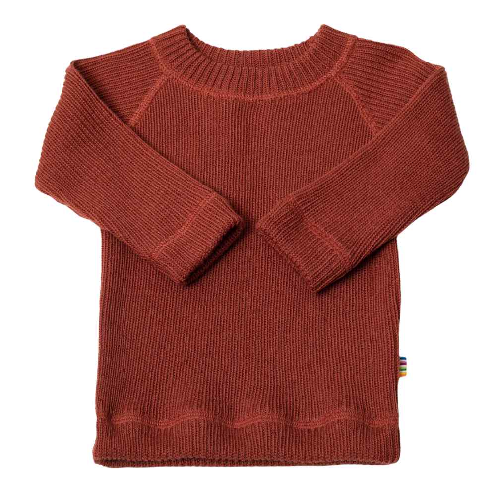 Strick-Pullover Wolle chili rot