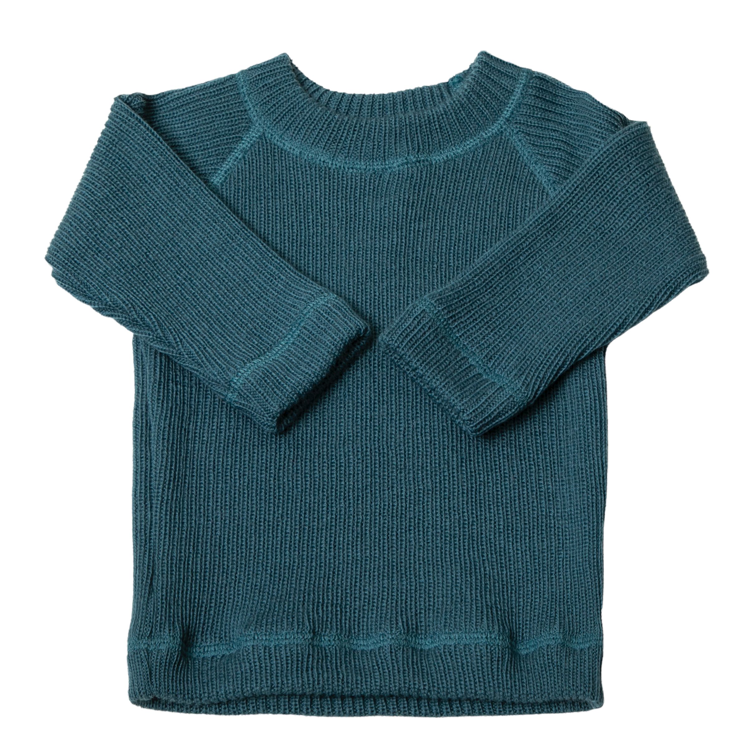 Strick-Pullover Wolle blau