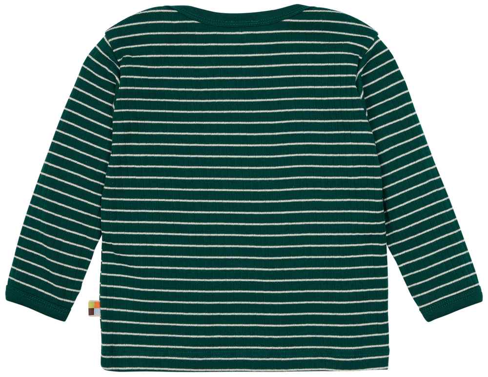 Shirt langarm Streifen dunkelgrün