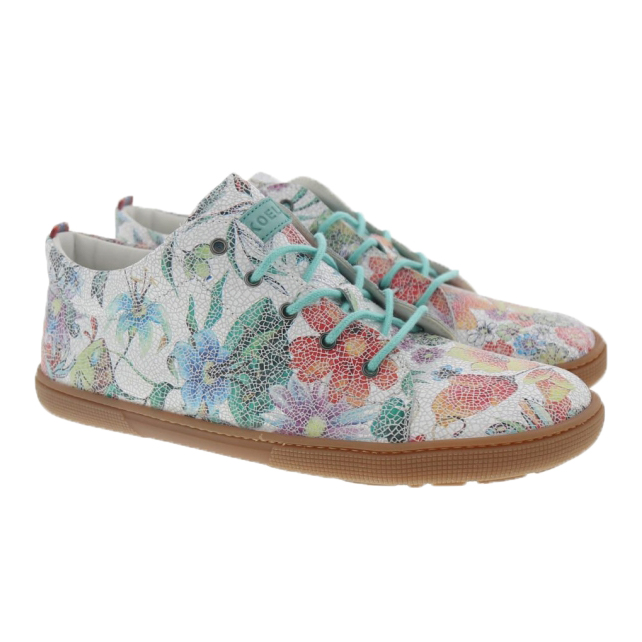 Danny Laces Sneaker Kids Barefoot Flowers White