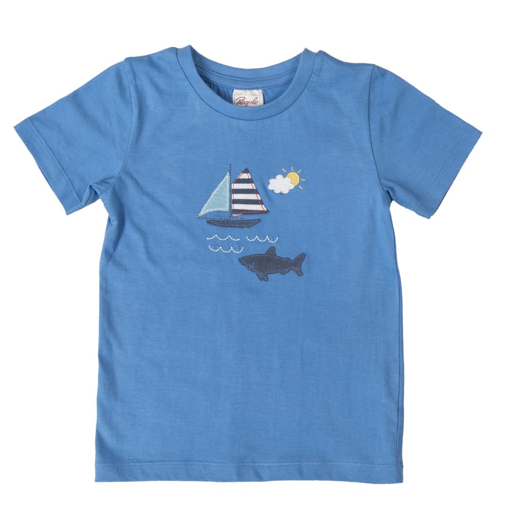 Sommer-Pyjama Segelboot blau