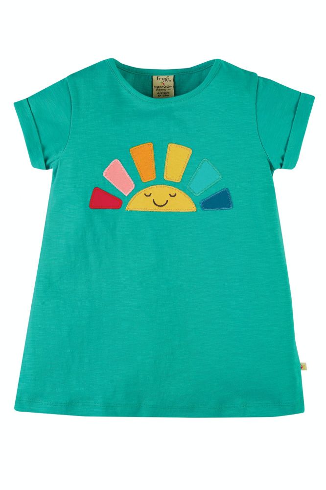 Lizzie T-Shirt Regenbogen Sonne türkis