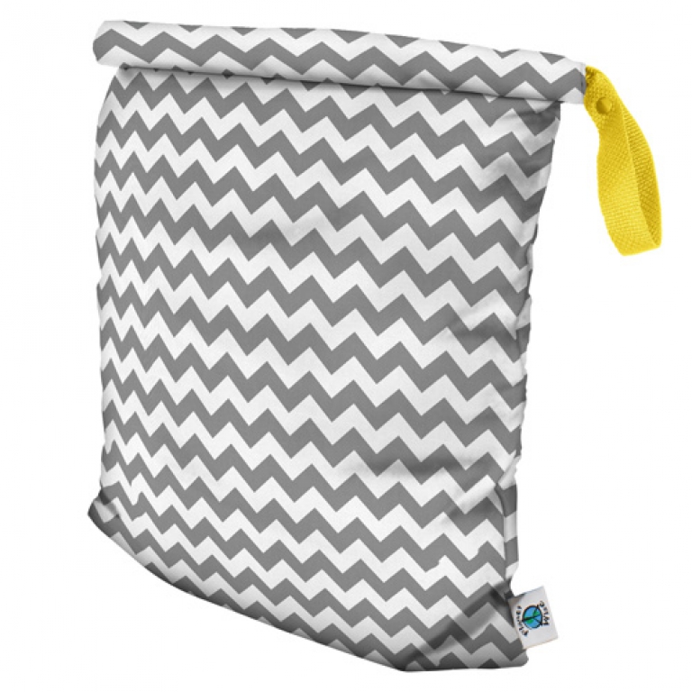 Planetwise Wetbag Roll-Down Gray Chevron