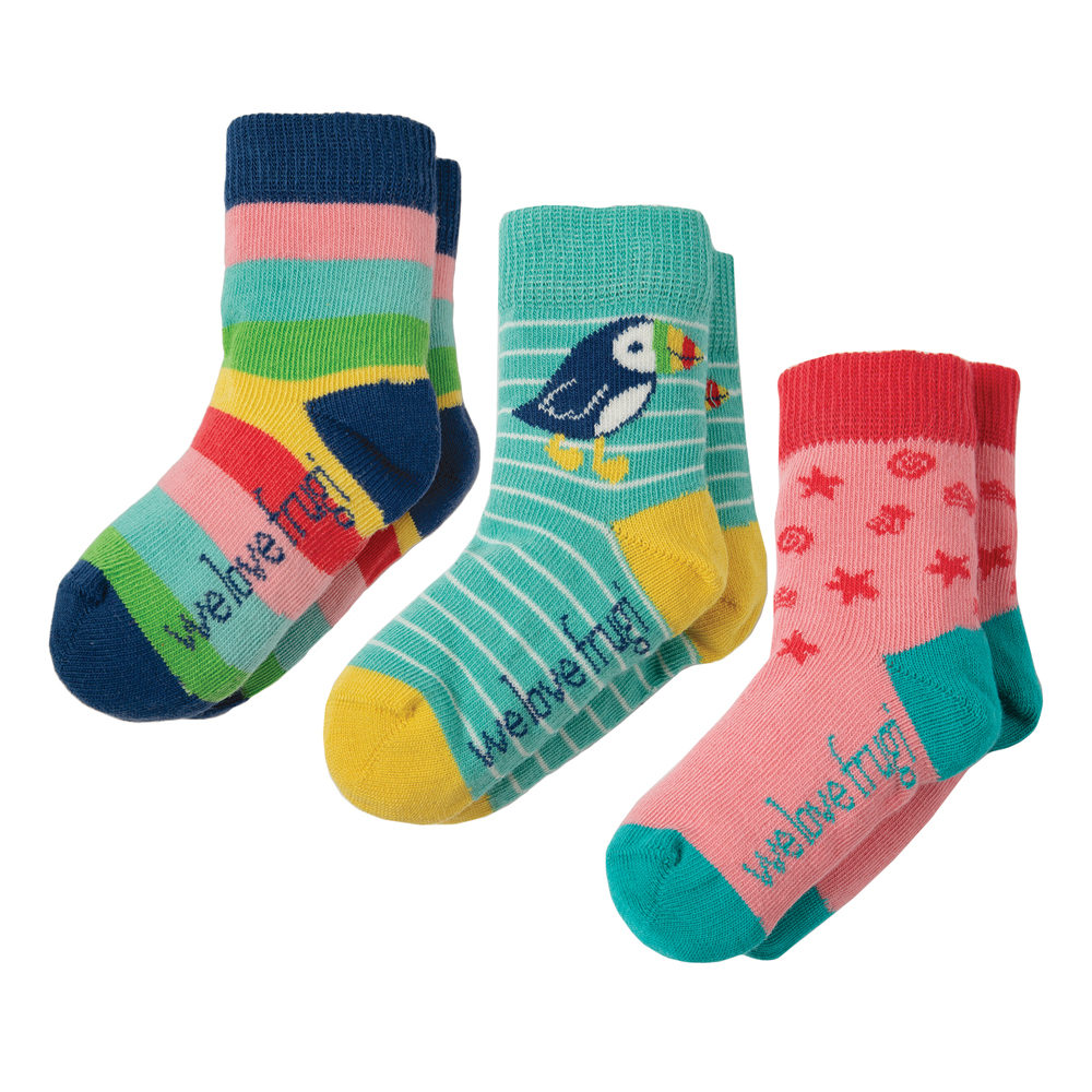 Little Socks Socken Papageientaucher Regenbogen 3er Pack