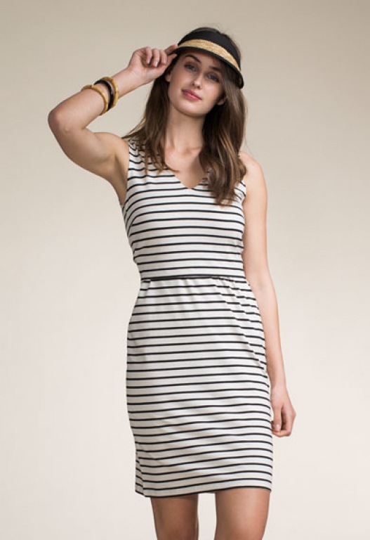 Still-Kleid ohne Arm Stripe Honeydew