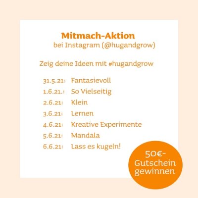 Mitmach-Aktion: Gewinne einen 50€-Gutschein für den Onlineshop - Hug &amp;amp; Grow Freunde - Gewinnspiel zum Kindertag!