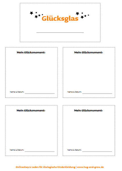 Vorlage: Glücksmomente sammeln als kostenloser Download herunterladen