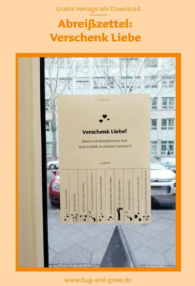 Abreißzettel mit Komplimenten zum Verteilen