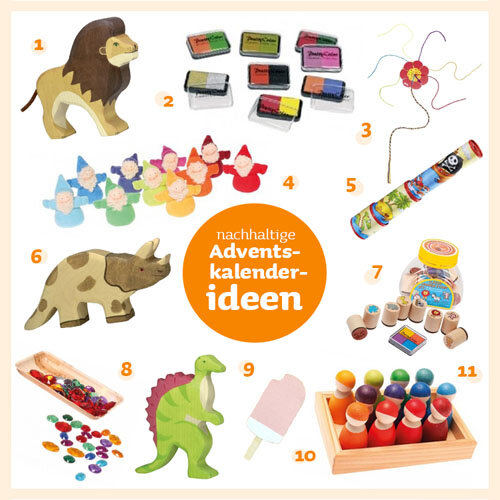 Nachhaltige Geschenke für den Adventskalender für Kinder