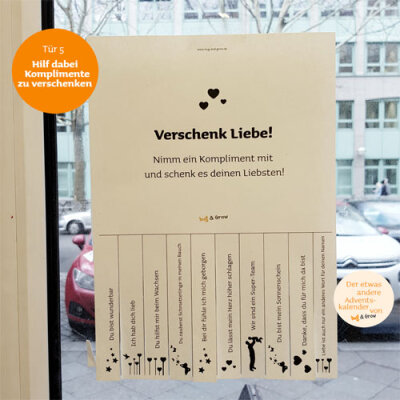 Der etwas andere Adventskalender - Tür 5: Hilf Liebe zu verschenken mit einem Abreißzettel - Der etwas andere Adventskalender - Tür 5