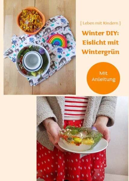 DIY selbermachen: Eine Kerze mit Eis und Blumen