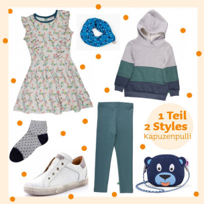 1 Teil 2 Styles &amp;amp; Kapuzenpulli von Fred´s World by Green Cotton [Faire Mode für Kinder] - Kapuzenpulli von Fred´s World by Green Cotton