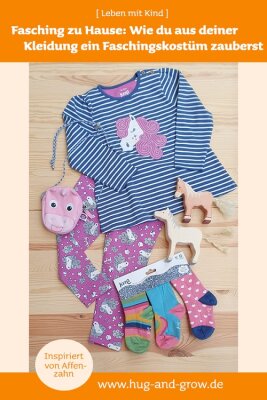 Einhorn: Wie du aus deiner Kleidung ganz einfach ein Faschingskostüm machst | #stayathomefasching - Kinder Fasching DIY - Kostüm basteln mit Kind