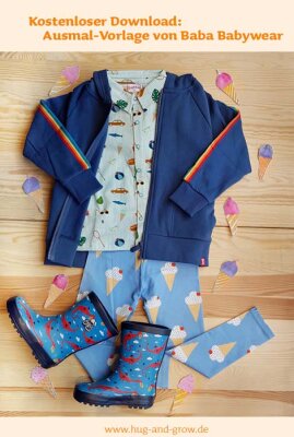Kostenloser Download: Ausmal-Vorlage von Baba Babywear - Gratis Ausmal-Vorlage von Baba Babywear
