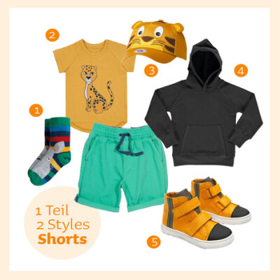 1 Teil 2 Styles: Türkise Shorts von Kite Kids [ Fair Fashion Kids ] - Shorts von Kite Kids - 2 Styles