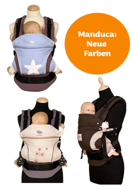 Babytrage von Manduca in drei Farben