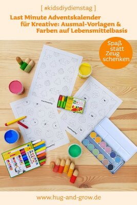Last Minute Adventskalender: Mal-Vorlagen &amp;amp; Farben auf Lebensmittelbasis von Ökonorm für Kreative - Adventskalender basteln: Ideen für Eltern