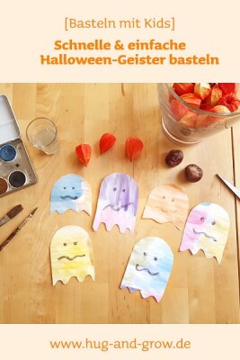 Basteln mit Kindern: Einfache Anleitung für Geister zu Halloween - Halloween Geister basteln mit Kind