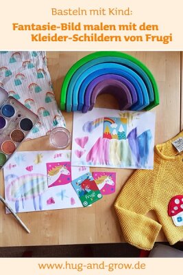 Basteln mit Kind: Bild weitermalen mit den Anhängern von Frugi - DIY basteln mit Kind: Malideen für dein Kind