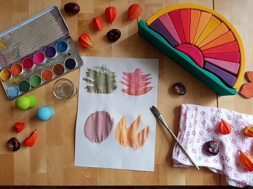 DIY Herbst Licht mit Kindern basteln