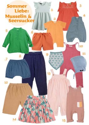 Sommer-Liebe: Musselin &amp;amp; Seersucker für heiße Sommertage [ Fair Fashion Kids ] - 30 Grad und mehr. Was ziehe in dem Kind an?