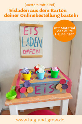 Basteln mit Kind: DIY Eisladen fürs Kinderzimmer aus einem Karton (deiner Onlinebestellung) - Eisladen selber machen: So geht´s!