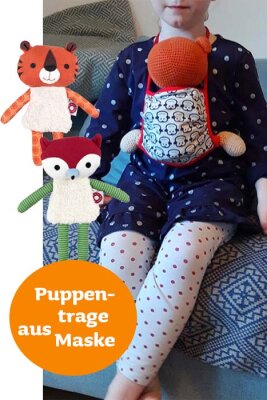 DIY: Puppentrage aus einer Maske für Puppeneltern - Einfache Puppentrage selber machen