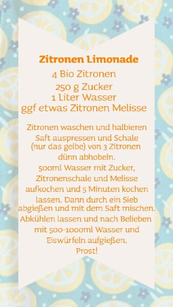 Rezept für leckere Selfmade Zitronenlimo