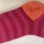 Ringelsocke Wolle himbeer-rot-mango