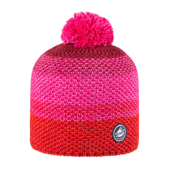 Bommelmütze rot/pink