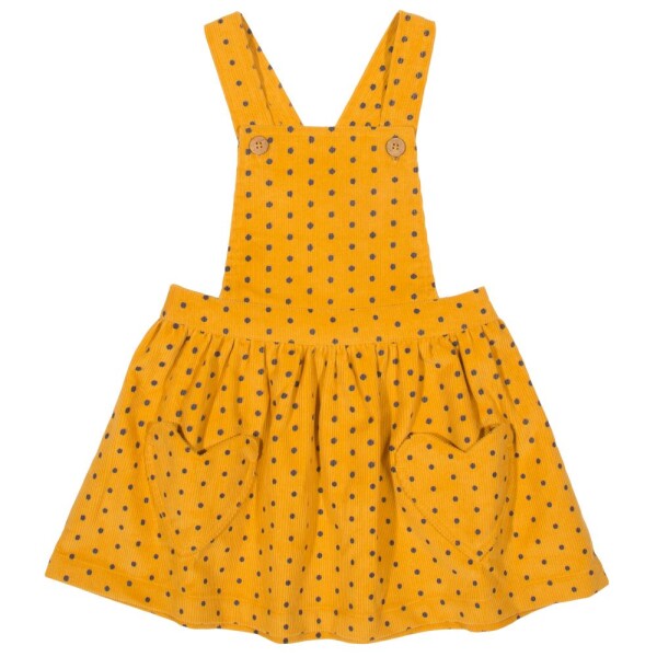Polka Trägerkleid Cord gelb