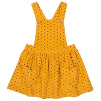 Polka Tr&auml;gerkleid Cord gelb