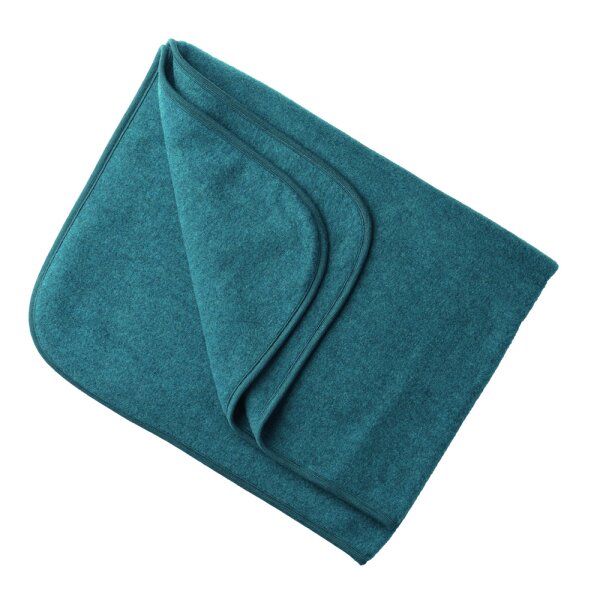 Baby-Decke Wollfleece petrol melange 80 x 100