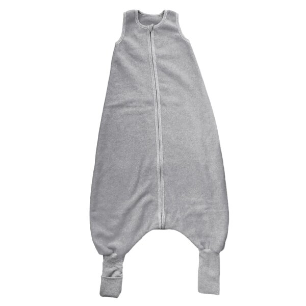Schlafsack mit Füßen Baumwollfleece grau melange - 74/80
