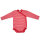 Wickelbody lang Wolle/Seide Ringel rot - 50/56