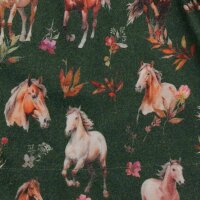 Wenderock Flanell Pferde Wildblumen - 104