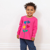 Shirt Langarm Herzchen Pink - 98