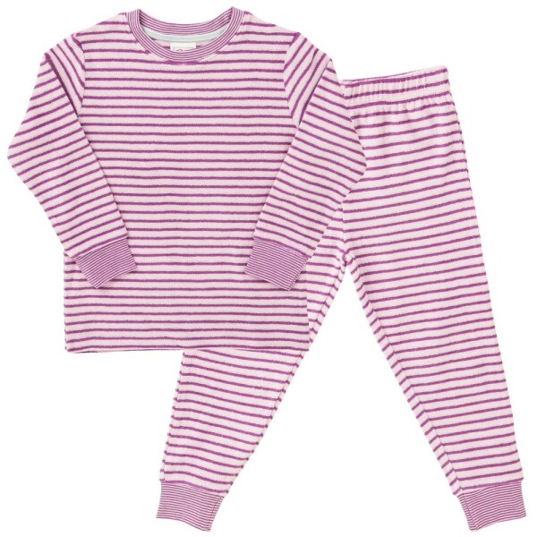 Pyjama Frottee rosa geringelt